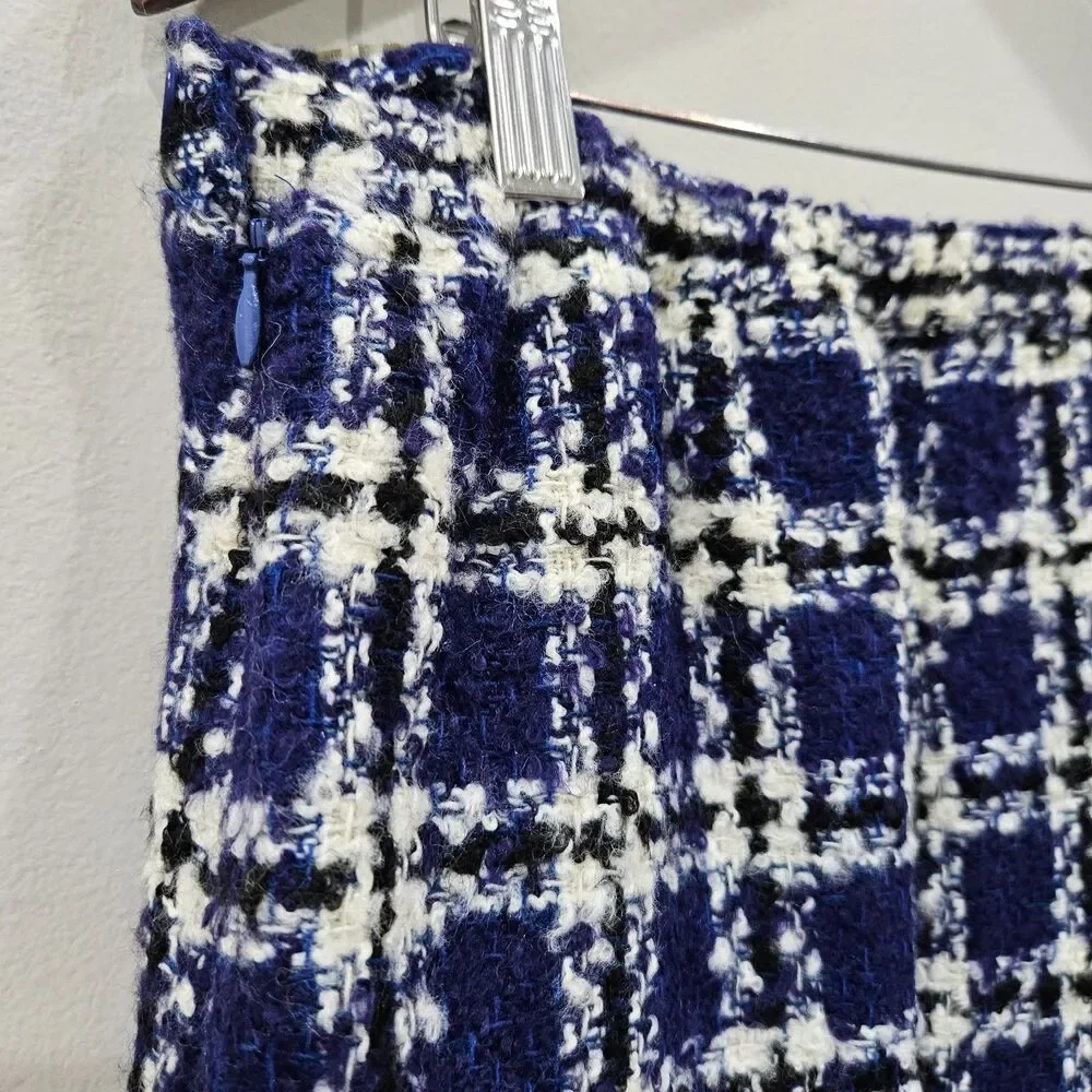 Elisabeth Liz Clairborne Womens Tweed Pencil Skirt Size 18 Blue Business Career